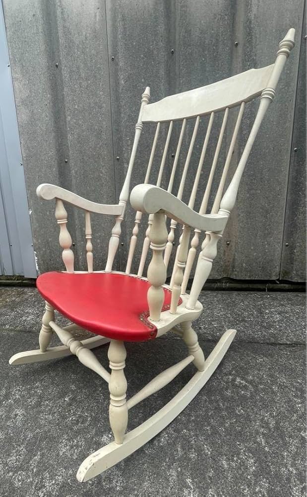 ビンテージ/飛騨家具/太平家具/WINDS/木製/ロッキングチェア/革張り/②